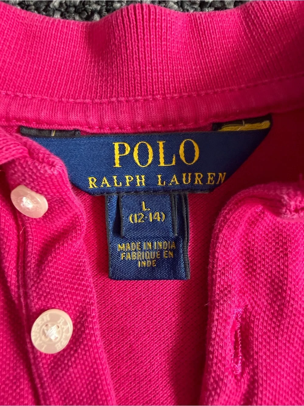 Ralph Lauren Polo Pink Collared Short Sleeve Girls 10-12